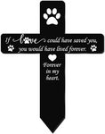 VIMOA Dog Grave Marker Cross, Pet Loss Memorial Gifts, Acrylic, Black with White Print, 9W x 7.24L x 0.2H inches (Dog-BW)