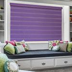 ZEBRA Blind for Windows Dual Layer Zebra Roller Shades Light Filtering Sheer Window Treatments Privacy Light Control for Day and Night, Color LAVENDER, W152XH130CM