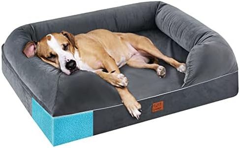 URPET Orthopedic Dog Bed Full Memory Foam, 36x28, Grey, Waterproof Liner, Removable Cover, CertiPUR-US Certified