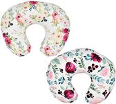 Little Jump 2 Pack Nursing Pillow Cover Slipcover for Breastfeeding Pillows, Soft and Comfortable Safely Fits On Standard Infant Nursing Pillows (Floral)