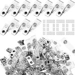 Seajan 1000 Pcs Metal Badge Clips Bulk Double Hole Name Tag Clips with Clear PVC Straps Alligator ID Strap Clips for ID Cards Holders Office School Supplies