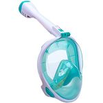 Snorkel Mask Full Face DasMeer 180° Panoramic Mask for Adults Kids with Upgraded Easy Safety Breathing System Anti-Fog Anti-Leak Diving Swimming Snorkeling (S/M)