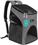 PetAmi Small Dogs and Cat Backpack Carrier, Airline Approved Pet Backpack Carrier, Ventilated, Safety Strap, Buckle Support Designed for Hiking Travel Camping Outdoor, Max 18 lbs (Heather Gray)