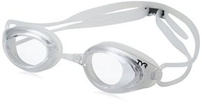 TYR Unisex Adult Blackhawk Racing Low Profile Swimming Goggles - Clear/Clear/Clear, Medium