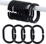 SZCXDKJ 12 Pieces of Bathroom Shower Window Rod Plastic Shower Curtain Ring Hook Sliding Curtain Ring (black)