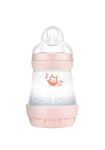 MAM Easy Start Anti-Colic Bottle, 5 oz (1-Count), Newborn Essentials, 0+ Slow Flow Bottles with Silicone Nipple, Girl Baby Bottles, Pink/Matte