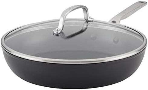 KitchenAid Hard Anodized Induction Nonstick Fry Pan/Skillet with Lid, 12.25 Inch, Matte Black