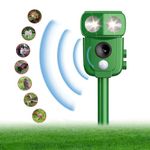 Ultrasonic animal repellent device, 360 ° animal repellent, mole repellent outdoor ultrasonic deterrent, mole deterrent used to scare field mice in lawns, gardens, and yards