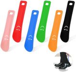 Abeillo Pack of 6 Mini Shoehorn, 3.7 x 15 cm, Small Plastic Children's Shoehorn, Short, Smooth Shoe Horn with Hanging Hole, for All Foot Sizes for Men, Women, Children (Multi-Colour), multicoloured