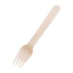 Fiesta Compostable Disposable Wooden Forks (Pack of 100), 155 mm / 6 inch, FSC Certified Betula Wood, Biodegradable, Plastic Free, Utensils for Party Food up to 100°C, Sustainable Cutlery, CD903