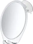 HoneyBull Shower Mirror Fogless for Shaving - with Suction, Razor Holder & Swivel, Small Mirror, Accessories, Bathroom Holds Razors (White)