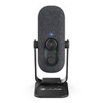 JLab Go Talk USB Microphone | Black | USB-C Output | Cardioid or Omnidirectional | 96k Sample Rate | 20Hz - 20kHz Frequency Response | Volume Control and Quick Mute | 3.5mm AUX | Plug and Play