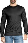 Men's Long Sleeve Crew Neck Top Black 3X