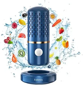 Fabenix Fruit and Vegetable Cleaning Machine, Fruit and Vegetable Cleaner, USB Wireless Food Purifier, Cleaner Device for Washing Fruits, Vegetables, Rice, Meat and Tableware (Blue) 812