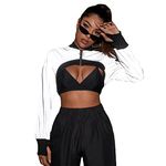 Ypser Reflective Rave Top Crop Top Shrug Techwear Shirt Rave Outfits for Women Silver