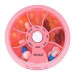 Weekly Pill Container 7 Compartments Daily Pill Box Travel Small Portable Case Fish Oil Supplements Vitamins Organizer (Pink)