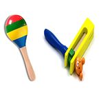 Dakulo Baby Product® Wooden Non Toxic Colourful Rattle Toys for New Born Baby, Musical Infant Toy, Teether for Babies, Toddler (Egg Shaker + Tartar)