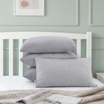Wakefit Sleeping Pillow | Height Adjustable | Soft & Fluffy Comfort | Light Grey | 27 x 16 Inch | Set of 4 |Free Extra Fiber for Custom Comfort