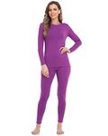 WEERTI Thermal Underwear for Women Long Johns Women with Fleece Lined, Base Layer Women Cold Weather Top Bottom（Purple S）