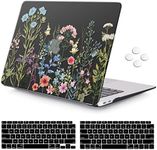 iCasso MacBook Air 13 Inch Case 2018 Release A1932,Durable Rubber Coated Plastic Cover with Keyboard Cover Compatible Newest MacBook Air 13 Inch with Retina Display fits Touch ID Weeds