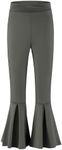 Arshiner Girls Trouser Flare Kids Leggings Sports Leisure Yoga Bell Bottoms Trousers for Girls 7-8 Years Dark Gray