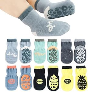 Adorel Chaussette Anti-dérapantes Coton Bébé Garçon Lot de 6 Fruit 1-3 Ans (Taille Fabricant: M)