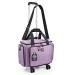 BatlFrist Rolling Sewing Machine Bag with Universal wheels,Sewing Machine Carrying Case with YKK zipers, Compatible most Standard Brother, Singer, Bernina, Sewing Machines (Lilac)