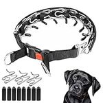 Acrylicc Dog Prong Training Collar, Prong Collar for Dogs, Adjustable Dog Chain Collar with Comfort Tips and Quick Release Snaps (Large, 4mm, 21.6-Inch, 16-20" Neck, Black)