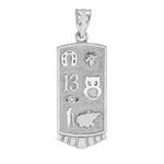 925 Sterling Silver Lucky Pendant with Owl, Elephant, Horseshoe, Flower, Thirteen and Evil Eye, Sterling Silver, No Gemstone