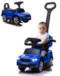 VOLTZ TOYS Licensed M5 4-in-1 Push Pedal Ride on Car for Baby, Foot to Floor Sliding Ride-on Car, Leather Seat, LED Lights, Horn, Foot Rest and Rocking Chair Rails (Blue)