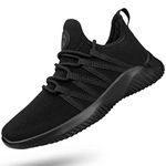 Feethit Womens Slip On Running Shoes Non Slip Walking Shoes Lightweight Gym Fashion Sneakers All Black Size 7.5