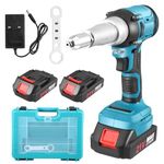 BORDRISE Cordless Rivet Gun with 2x1500mAh Battery,Battery Pop Rivet Gun for Screwdrivers and Drills,Riveting Pliers Cordless Gun with 25000N High Power for 2.4-5.0 mm Blind Rivets