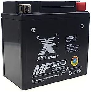 XYT WORLD G12N9-BS 12V9Ah Motorcycle GEL Battery Dirt Bike ATV Quad Scooter Motorbike Replace 12N9-BS CB9-B YB9-B 12N9-4B-1