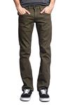 VICTORIOUS Men's Slim Fit Colored Jeans, Olive, 32W x 32L