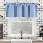 KEQIAOSUOCAI Sky Blue Half Curtains Valances for Windows Rod Pocket Boys Room 18 Inch Short Curtain 1 Panel 52 Inches Wide