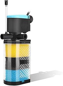 Kulife 3-Stage Aquarium Filter in-Tank Filter Internal Filter Turtle Filter for 40-70 Gallon Fish Tanks with Dual Water Outlet and Aeration