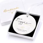 Beecreative Personalised You're Engaged Gifts - Engagement Congratulations - Newly Engaged Gifts - Just Engaged - Engagement Ceramic Ornament Keepsake - With Gift Box