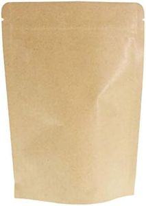 SumDirect Kraft Stand Up Pouches - 50 Pack 5x7 Inch Zipper Food Storage Reusable Bags with Foil Lined for Home or Business (Brown)