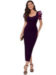 Sheetal Associates Women's Half Sleeve Sweetheart Neck Bodycon Casual Maxi dress WINE