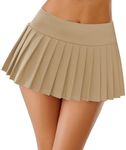 Avidlove Mini High Waist Pleated Skater A Line Tennis Skirts for Women y2k Khaki M