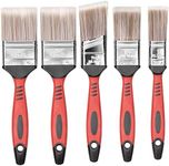 Hardys 5pc Paint Brush Set Mix | Essential Paint Brushes for All Wall, Ceiling & Paint Decorating | Synthetic Bristle Straight Line & Angled Brushes for Cutting In & Smooth Finish