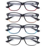 Reading Glasses 4 Pack Quality Spring Hinge Stylish Designed Men and Womens Glasses for Reading (1.75, 4 Pack Mix Color)