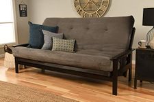 Kodiak Furniture Monterey Futon Frame with Fabric Mattress in Gray/Espresso