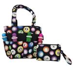 Bingo Dauber Bag with 8 Pockets Large Tote Bag for Carrying Bingo Supplies (Bingo Balls)