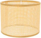 TOVINANNA Woven Lampshade Vintage Lampshade Be, Boho Bell Lamp Shades for Table Lamps, Wicker Woven Lampshade Replacement for Floor Lamp, Wall Sconces Light Cover, Spider Fitter (Khaki, 4.7x4.7x6.3in)