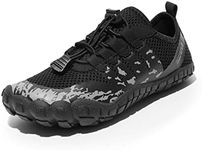 NORTIV 8 Boys Girls Water Shoes Kids Quick Dry Barefoot River Pool Swim Beach Outdoor Training Walking Shoes(Toddler/Little Kid/Big Kid) Size 12 Little Kid Black/Dark Grey SNWS232K