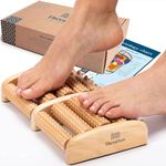 TheraFlow Dual Foot Massager Roller - Plantar Fasciitis Relief, Foot, Heel and Arch Pain Relaxation - Trigger Point Therapy, Reflexology Tool, Stress Relaxation Gifts for Women, Men - Wooden, Large