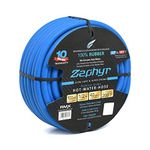 Zephyr Next-gen Garden Hose (1/2" x 100ft, Ultra-Light Flexible Rubber, No Fittings),Blue