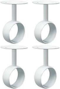 Alise Curtain Rod Holder Bracket 2''Dia,Closet Rod Holders Wall Mount,Ceiling Mounted Curtain Rod Flange Brackets,Ceiling Curtain Rod Brackets for Bathroom Curtain,Stainless Steel White Finish,4 Pcs