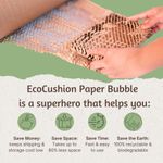 EcoCushion Paper Bubble Roll | Paper Bubble Wrap | 50M x 15" Roll | Eco-friendly Packaging | Expandable upto 75M | Honeycomb Bubble Wrap | Eco Friendly Bubble Wrap in Brown